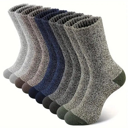 5 Pairs Men's Merino Wool Thermal Hiking Socks