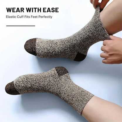 5 Pairs Men's Merino Wool Thermal Hiking Socks