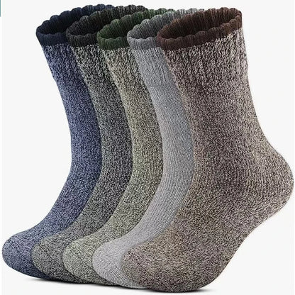 5 Pairs Men's Merino Wool Thermal Hiking Socks